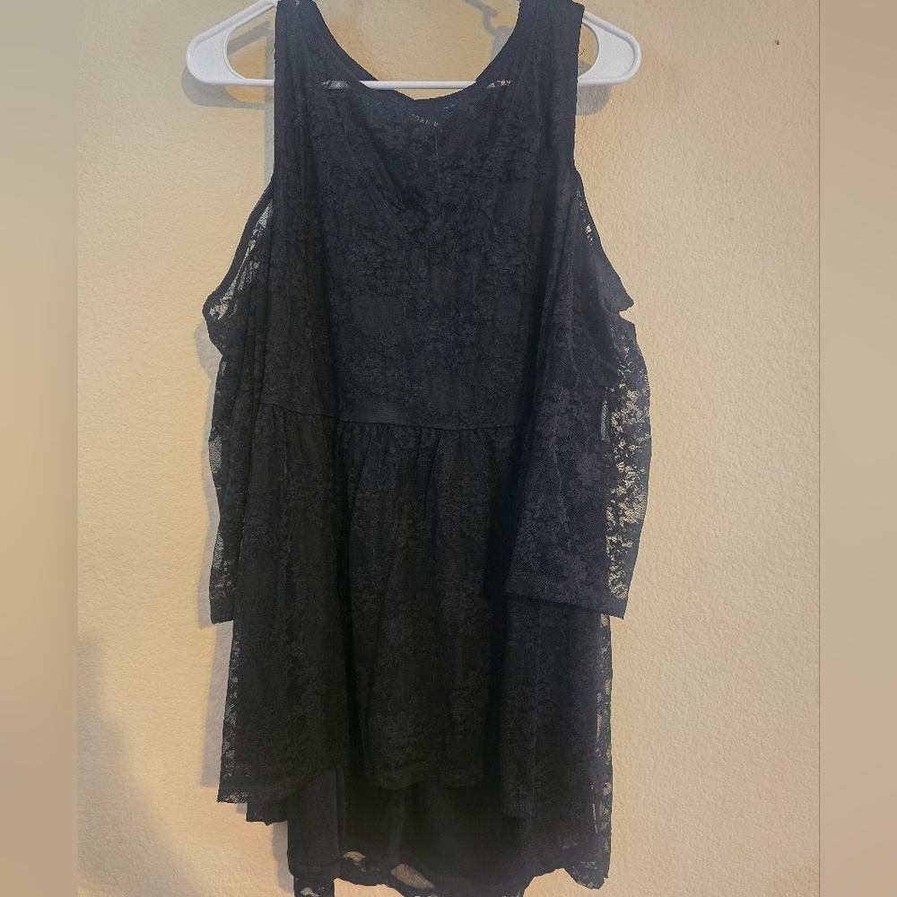Torrid Babydoll Lace Cold Shoulder Top